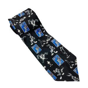 Vintage 1990s Looney Tunes Stamp Collection Bugs Bunny Tie
